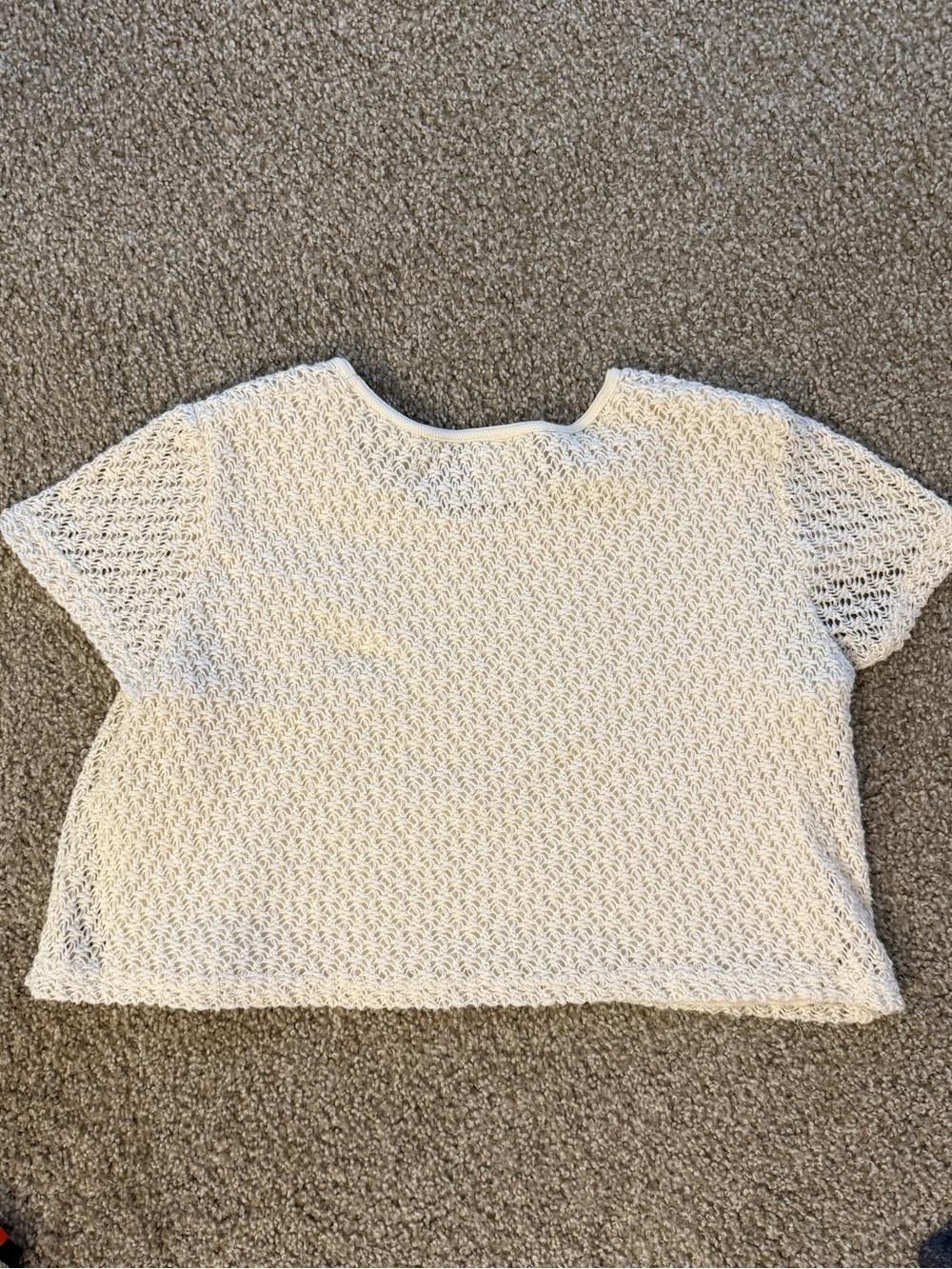 Freestyle Ivory Open-Knit Boxy Crop Top - Picture 4 of 8